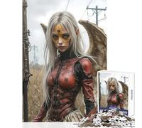 Jigsaw Puzzles for Adults 1000 Pieces Post-Apocalyptic Angel Warrior Home Decoration Toys Birthday Gifts Relaxing Games Artists' Collection, Fine Arts Size 38x26cm