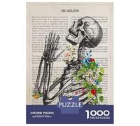 Jigsaw Puzzles for Adults 1000 Pieces Praying Skeleton Puzzle for Adults Brain Teaser Game Birthday Present Educational Challenge 52x38cm/1000pcs