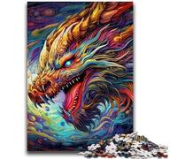 Jigsaw Puzzles for Adults 1000 Pieces Psychedelic Art Dragon 1000 Pieces for Adults,Quiz Game for Is Ideal As A Gift for The Whole Family (38x26cm)