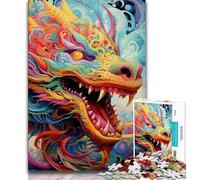 Jigsaw Puzzles for Adults 1000 Pieces Psychedelic Art Dragon Adult Jigsaw,Decompressing Intellectual Educational Toy Birthday Gift 38x26cm