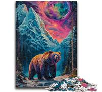 Jigsaw Puzzles for Adults 1000 Pieces Psychedelic Bear in The Mountains for Age 14 Years And over Decompressing Intellectual Educational Toy Great Gift 50x75cm