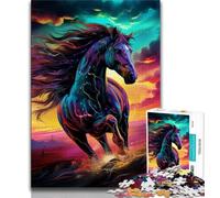 Jigsaw Puzzles for Adults 1000 Pieces Psychedelic Colored Horses,Educational Games Home Decoration Birthday Present,Gifts,Wall Art (38x26cm)