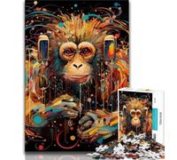 Jigsaw Puzzles for Adults 1000 Pieces Psychedelic Monkey Adult Jigsaw,Decompressing Intellectual Educational Toy Birthday Gift 38x26cm