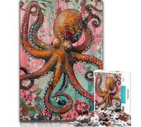 Jigsaw Puzzles for Adults 1000 Pieces Psychedelic Octopus Puzzles,Challenging Game Toys Wall Decoration Unique Birthday And Xmas Gifts 38x26cm