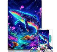 Jigsaw Puzzles for Adults 1000 Pieces Psychedelic Whale Adult Jigsaw,Challenging Family Activity Games DIY Toy for Home Wall Decor Gifts (size 75x50cm)