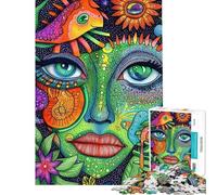 Jigsaw Puzzles for Adults 1000 Pieces Psychedelic Woman Portrait Brain Intelligence Challenge Addictive Toys Relax Games Pattern Assembly Great Gifts (size 75x50cm)