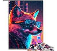 Jigsaw Puzzles for Adults 1000 Pieces Punk Fox, for 14+ For Family Fun & Game Night Artists' Collection, Fine Arts (Size 26x38cm)