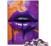 Jigsaw Puzzles for Adults 1000 Pieces Purple Lips for Age 14 Years And over Decompressing Intellectual Educational Toy Great Gift 38x26cm