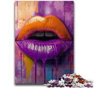 Jigsaw Puzzles for Adults 1000 Pieces Purple Lips Puzzles,Learning Educational Toys Family Games Unique Birthday And Gifts (50x75cm)