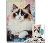 Jigsaw Puzzles for Adults 1000 Pieces Ragdoll Cat,Educational Games Home Decoration Is Ideal As A Gift for The Whole Family (75x50cm)