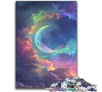 Jigsaw Puzzles for Adults 1000 Pieces Rainbow Clouds And Moon 1000 Piece Puzzle,Vibrant And Unique Design Relaxing & Challenging Puzzle Experience (75x50cm)