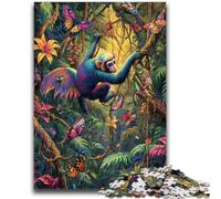 Jigsaw Puzzles for Adults 1000 Pieces Rainforest Gibbon Educational Games Home Decoration Artists Collection, Fine Art 50X75CM
