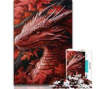 Jigsaw Puzzles for Adults 1000 Pieces Red Flying Dragon 1000 Piece Puzzle,Vibrant And Unique Design Relaxing & Challenging Puzzle Experience 26x38cm