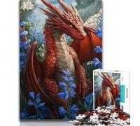 Jigsaw Puzzles for Adults 1000 Pieces Red Flying Dragon Adult Jigsaw,Challenging Family Activity Games DIY Toy for Home Wall Decor Gifts (size 38x26cm)