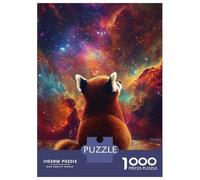 Jigsaw Puzzles for Adults 1000 Pieces Red Panda Stargazing Adult Jigsaw Puzzle Brain Teaser Game Precision Cutting Educational Challenge 52x38cm/1000pcs