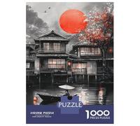 Jigsaw Puzzles for Adults 1000 Pieces Red Sun, Cherry Blossoms Adult Jigsaw Puzzle Brain Teaser Game Precision Cutting Educational Challenge 70x50cm/1000pcs