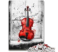 Jigsaw Puzzles for Adults 1000 Pieces Red Violin Brain Intelligence Challenge Addictive Toys Birthday Present, Gifts, Wall Art 50x75cm