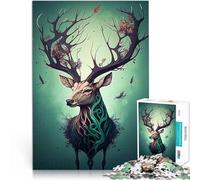 Jigsaw Puzzles for Adults 1000 Pieces Reindeer in the Forest Mustermontage denn eignet sich ideal als Geschenk für die ganze Familie38x26cm