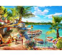 Jigsaw Puzzles for Adults 1000 Pieces, Resort Bay Interlock Perfectly No Dust, Home Decors Family Challenge Toys for Men Women Elders Seniors (27.5"x19.6"), 1:1 Poster