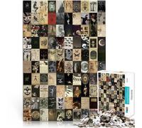jigsaw puzzles for adults 1000 pieces retro dark collage Made of cardboard for and from 14 years and over fun games for families Difficult Hard Gifts for Women Men 。size:38x52cm/14.96x20.47inch