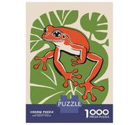 Jigsaw Puzzles for Adults 1000 Pieces Retro Red Frog Adult Jigsaw Puzzle Brain Teaser Game Precision Cutting Educational Challenge 52x38cm/1000pcs