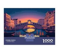 Jigsaw Puzzles for Adults 1000 Pieces Rialto Bridge, Venice, Italy Puzzles for Adults Family Games Difficult Hard Challenging To Complete 52x38cm/1000pcs