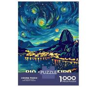 Jigsaw Puzzles for Adults 1000 Pieces Rio De Janeiro Brazil Starry Night Jigsaws for Adults Relax Games Wall Decoration Educational Challenge 38x26cm/1000pcs