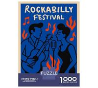 Jigsaw Puzzles for Adults 1000 Pieces Rockabilly Festival Adult Jigsaw Puzzle Brain Teaser Game Precision Cutting Educational Challenge 52x38cm/1000pcs