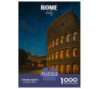 Jigsaw Puzzles for Adults 1000 Pieces Rome Italy Colosseum Night Puzzle for Adults Brain Teaser Game Birthday Present Educational Challenge 70x50cm/1000pcs