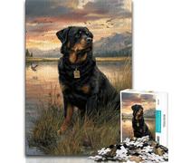 Jigsaw Puzzles for Adults 1000 Pieces Rottweiler 1000 Piece Puzzle,Vibrant And Unique Design Relaxing & Challenging Puzzle Experience 26x38cm