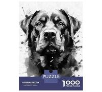 Jigsaw Puzzles for Adults 1000 Pieces Rottweiler Black Portrait Adult Jigsaw Hands-on Game Pattern Assembly Challenging To Complete 52x38cm/1000pcs