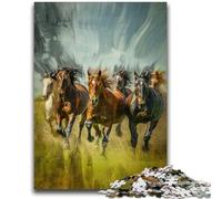 Jigsaw Puzzles for Adults 1000 Pieces Running Horses Educational Games DIY Toys for Is Ideal As A Gift for The Whole Family 50x75cm