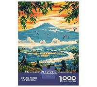 Jigsaw Puzzles for Adults 1000 Pieces Rwanda Volcanoes Landscape Art Teenager Puzzles Brain Teaser Game Enhance Memory Fun Activities at Home 52x38cm/1000pcs
