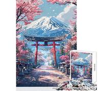 Jigsaw Puzzles for Adults 1000 Pieces Sacred Sakura Path to Fuji Family Game Enhance Memory Toy Wall Decor Improving Love between Couples (38x52cm)