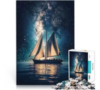 jigsaw puzzles for adults 1000 pieces Sail Boat Milky Way Made of cardboard for and from 14 years and over Interesting stress reduction gifts for friends and family。size:26x38cm/10.24x14.96inch