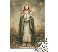 Jigsaw Puzzles for Adults 1000 Pieces Saint Brigid Goddess Jigsaw Puzzle Guardian of Ireland Wood Puzzle Family Decoration Multi Colour Fantasy & Mythology Therapeutic Fun 1000pcs (75x50cm)