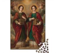 Jigsaw Puzzles for Adults 1000 Pieces Saints Cosmas And Damian Jigsaw Puzzle Relaxing Games Precision Cutting Unique Birthday And Xmas Gifts 52x38cm/1000pcs
