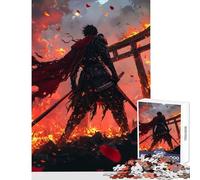Jigsaw Puzzles for Adults 1000 Pieces Samurai in Flames Home Decoration Toys Birthday Gifts Relaxing Games Artists' Collection, Fine Arts Size 38x52cm
