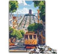 Jigsaw Puzzles for Adults 1000 Pieces San Francisco Cable Car Staycation Kill Time Educational Game Birthday Gift 38x52cm