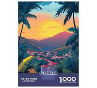 Jigsaw Puzzles for Adults 1000 Pieces San Jose, Costa Rica Sunset Jigsaw Puzzle Relaxing Games Difficult Hard Challenging To Complete 70x50cm/1000pcs