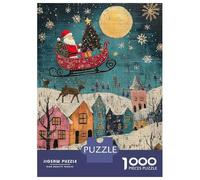 Jigsaw Puzzles for Adults 1000 Pieces Santas Christmas Eve Flight Adult Jigsaw Hands-on Game Pattern Assembly Challenging To Complete 38x26cm/1000pcs