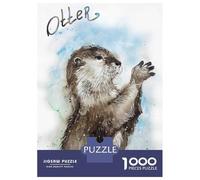 Jigsaw Puzzles for Adults 1000 Pieces Sea Otter Watercolor Art Puzzles for Adults Relaxing Games Presents for Women Challenging Game Gifts 70x50cm/1000pcs