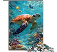Jigsaw Puzzles for Adults 1000 Pieces Sea Turtle, Family Game Stress Reliever Difficult Challenge A Work of Art for Ages 14+ (Size 50x75cm)