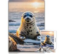 Jigsaw Puzzles for Adults 1000 Pieces Seals in North Pole Impossible Game Precision Cutting Secret Santa Gifts Size 50x75cm