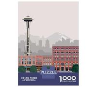 Jigsaw Puzzles for Adults 1000 Pieces Seattle Travel Print Jigsaw Puzzle Relaxing Games Precision Cutting Unique Birthday And Xmas Gifts 70x50cm/1000pcs