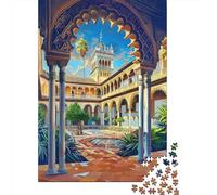 Jigsaw Puzzles for Adults 1000 Pieces Seville's Royal Alcazar A Spanish Gem Jigsaw Puzzle Relaxing Games Difficult Hard Challenging To Complete 52x38cm/1000pcs