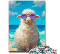 Jigsaw Puzzles for Adults 1000 Pieces Sheep by The Sea Educational Games DIY Toys for Is Ideal As A Gift for The Whole Family 50x75cm