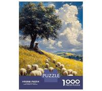 Jigsaw Puzzles for Adults 1000 Pieces Shepherd And Sheep in Sunny Landscape Adult Jigsaw Puzzle Toy Wall Decor Difficult Hard Gifts for Friends And Family 70x50cm/1000pcs