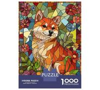 Jigsaw Puzzles for Adults 1000 Pieces Shiba Inu Stained Glass Adult Jigsaw Hands-on Game Pattern Assembly Challenging To Complete 70x50cm/1000pcs