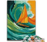 Jigsaw Puzzles for Adults 1000 Pieces Ship Sailing on The Sea Brain Intelligence Challenge Addictive Toys Birthday Present, Gifts, Wall Art 26x38cm
